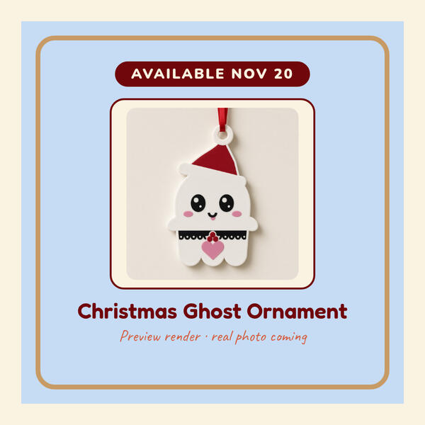 Preview render: Christmas Ghost Ornament