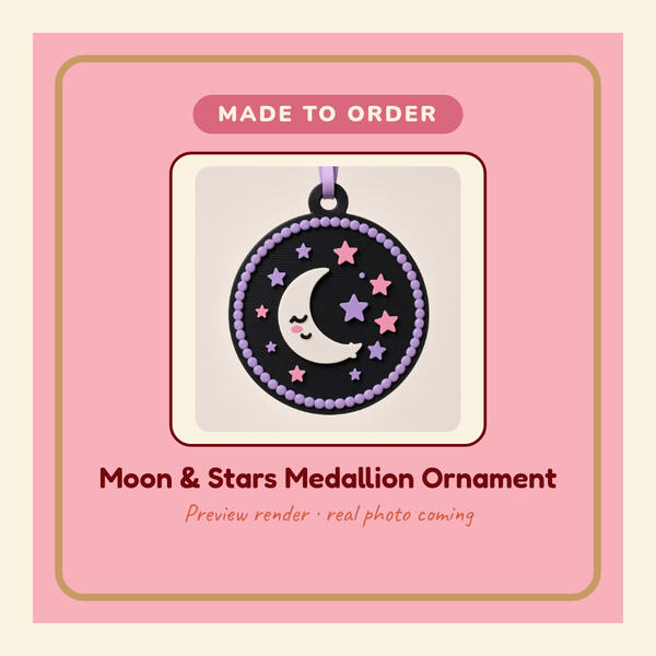 Preview render: Moon and Stars Medallion Ornament