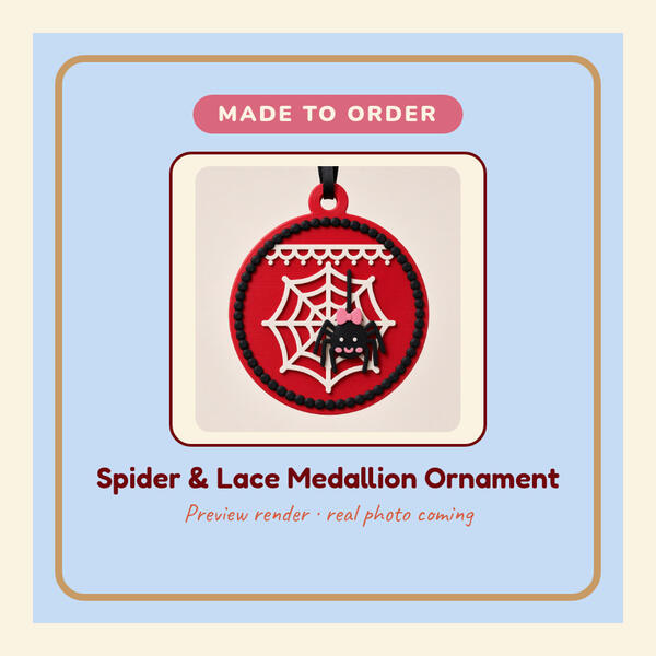 Preview render: Spider and Lace Medallion Ornament