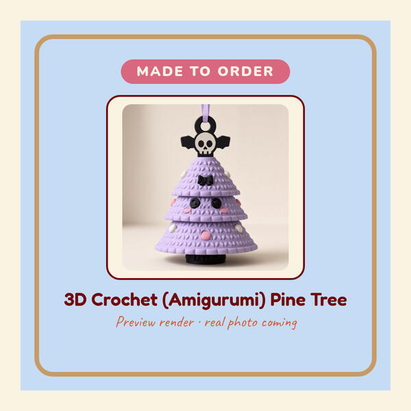 Preview render: 3D Crochet (Amigurumi) Pine Tree