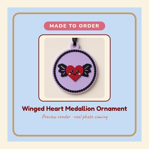 Preview render: Winged Heart Medallion Ornament