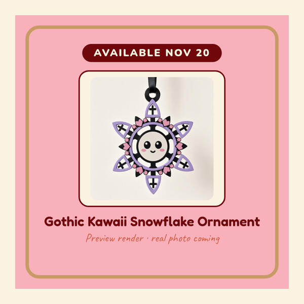 Preview render: Gothic Kawaii Snowflake Ornament