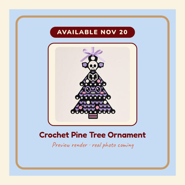Preview render: Crochet Pine Tree Ornament