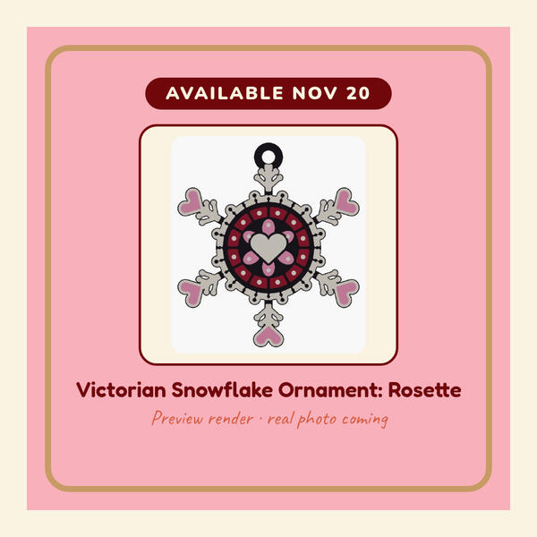 Preview render: Victorian Snowflake Ornament: Rosette