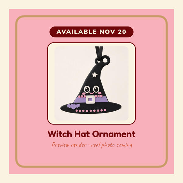 Preview render: Witch Hat Ornament