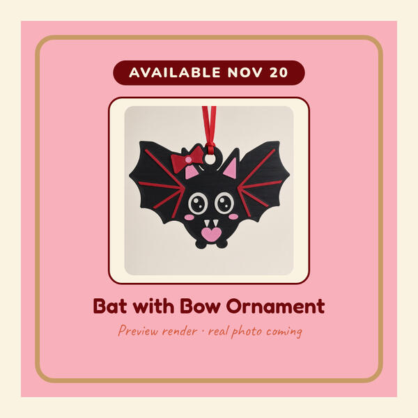 Preview render: Bat with Bow Ornament